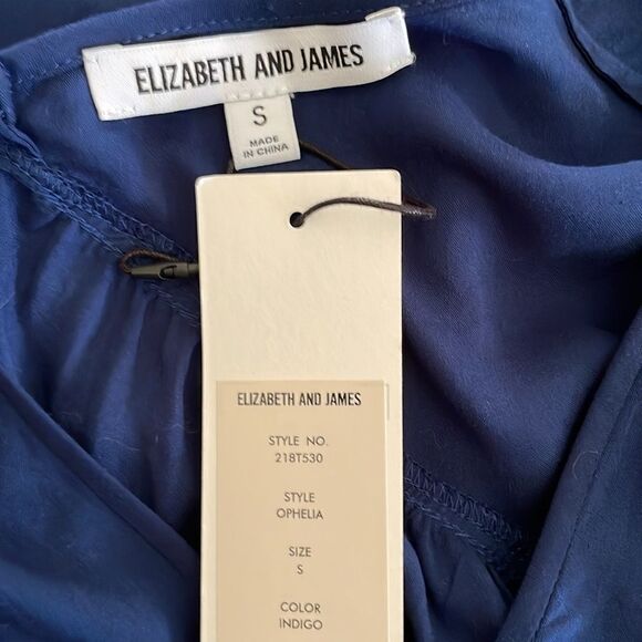 Elizabeth And James Navy Ophelia Blouse Size S - Picture 8 of 12